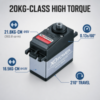 Servomoteur numérique sans noyau XQ POWER 20KG avec engrenage en titane, étanche, 210 degrés, pour voitures RC, bateaux, avions et ailes fixes