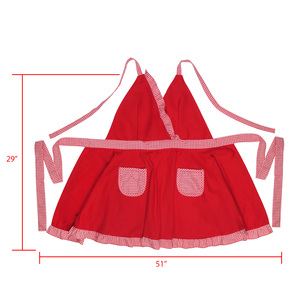 Delantales Personalizados Estampados a Cuadros con Lazo sin Mangas Lavables y Reutilizables para Salón de Uñas y Cocina Estilo Vestido - Product Image 3