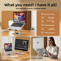 Meilleures ventes 360 °   Support d'ordinateur portable rotatif, support réglable et pliable pour ordinateur portable, support de bureau plat