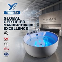 Baignoire de massage autoportante en acrylique haute brillance OEM/ODM avec robinet intégré, commande intelligente, spa portable pour hôtel, villa, appartement