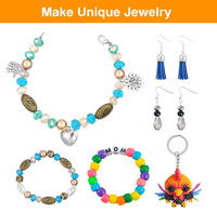 Kit de fabrication de bracelets/porte-clés DIY pour l'éducation de la petite enfance en gros – Perles poney et perles assorties pour la création de bijoux et les fournitures d'artisanat