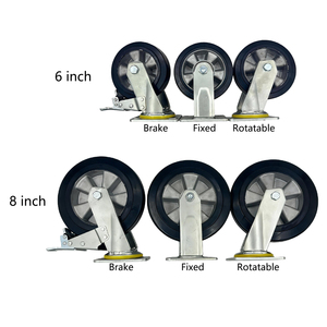 Ruota Girevole in Alluminio da 8 Pollici con Freno a Fascia Elastica, Ruota Solida da 200mm con Cuscinetto a Sfera, Capacità di Carico 300-400kg per Carrelli a Mano e Pallet - Product Image 6