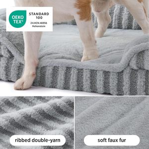 Washable Cat <b>Beds</b> for Indoor Cats, Pet <b>Sofa</b> with Removable Cushion, Rectangle Bolster Kitten <b>Bed</b> with Anti-Slip Bottom - Product Image 6