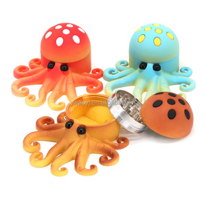 Nuevos diseños únicos, molinillo de hierbas de pulpo de animales marinos, 3 piezas, molinillo de tienda de humo, trituradora de tabaco, accesorios para fumar - Product Image 3