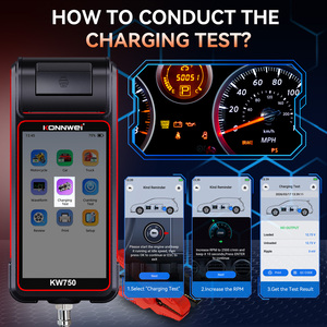 เครื่องทดสอบแบตเตอรี่ CCA SOC SOH หน้าจอสัมผัส <span class=keywords><strong>5</strong></span>.<span class=keywords><strong>5</strong></span> นิ้ว พร้อมเครื่องพิมพ์ KONNWEI KW750 สำหรับแบตเตอรี่รถยนต์ รถจักรยานยนต์ รถบรรทุก เรือ 6/12/24V - Product Image 5