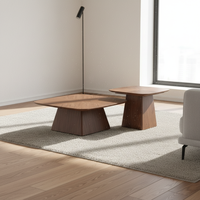 Ensemble de table en bois massif moderne personnalisable, meubles robustes et élégants adaptés aux salons, aux hôtels et aux espaces de détente