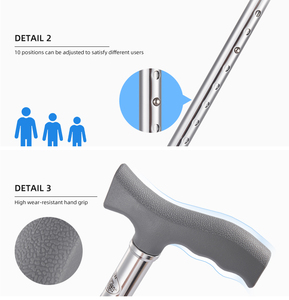 Bastón de Aluminio Ligero, Plegable, Ajustable en Altura, Estable, <span class=keywords><strong>para</strong></span> Personas Mayores y con Discapacidad, Venta Directa de Fábrica - Product Image 6