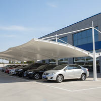 Abri de voiture, entrepôt et garage préfabriqué moderne en métal, résistant au feu, avec structure en membrane PTFE et résine PVDF, pour extérieur, vente en gros à prix abordable