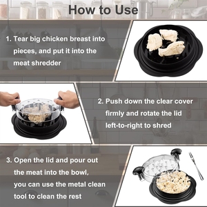 เครื่องหั่นไก่ แบบหมุน มองเห็นเนื้อได้ชัดเจน แถบกันลื่นแข็งแรง ปลอดสาร BPA เหมาะสำหรับหมู เนื้อวัว ไก่ - Product Image 6