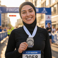 Medali Antik Perak Bentuk Khusus OEM ODM 3D Embossed Custom untuk Penghargaan Lomba Lari Marathon Virtual dengan Pita