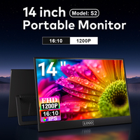 Monitor Portátil IPS Delgado de 14 Pulgadas, FHD 1200P, Pantalla para Juegos y Trabajo, Amplio Ángulo de Visión, Venta al Por Mayor