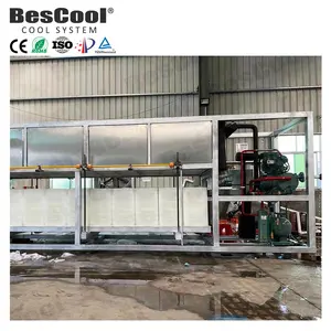 BesCool 20 + 톤 상업용 산업용 벽돌 블록 메이커 380V 엔진 큰 얼음 블록 만들기 레스토랑 소매 제조 공장