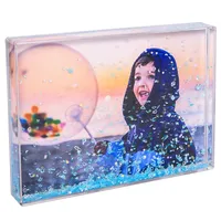 Cadre photo décoratif en matière plastique fine transparente pour voiture de dessin animé Cadre photo liquide flottant