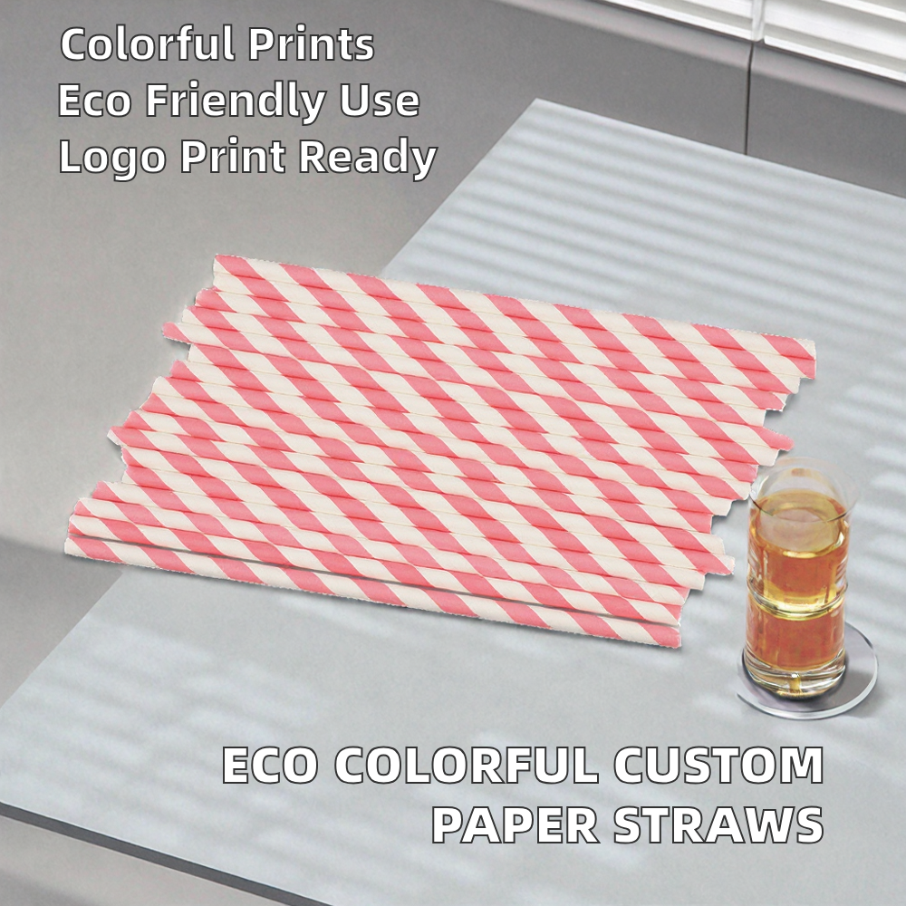 Assorted Striped Multi-Colored Hot Selling Eco Disposable Colorful CMYK Custom Paper Straws Factory Price for Party Use