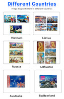 Aimant de Réfrigérateur Personnalisé « Autour du Monde » en Tôle, Souvenir de Tourisme, Photos 2D 3D en Métal