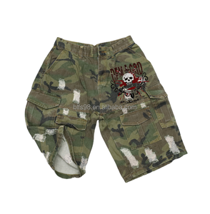 Pantalones Cortos Cargo de Camuflaje para Hombre, Diseño Desgarrado, Cintura Media, Transpirables, Estilo Urbano, Servicio OEM Disponible - Product Image 3