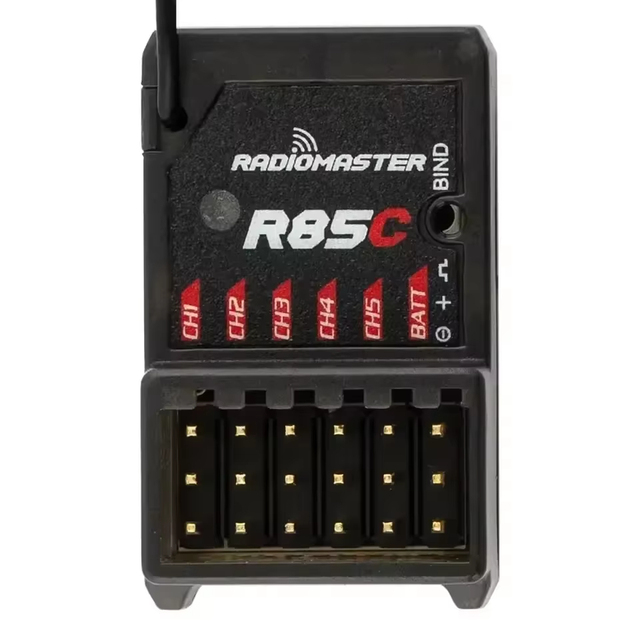 RadioMaster R85C High-Sensitivity 5CH 2.4GHz 4in1 Multi-protocol PWM Receiver W/External Antenna for RC Drone/Airplane/Helicopte