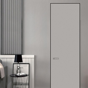 Porta invisibile <span class=keywords><strong>in</strong></span> <span class=keywords><strong>legno</strong></span> invisibile cornice <span class=keywords><strong>in</strong></span> alluminio moderna camera da letto interna porta piatta senza cornice - Product Image 4