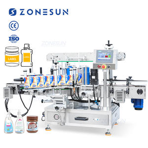 ZONESUN ZS-TB300N อัตโนมัติขวดกลมแบนด้านคู่กาวตนเองเครื่องติดฉลากสติกเกอร์สำหรับแชมพูซักผ้าผงซักฟอก - Product Image 1