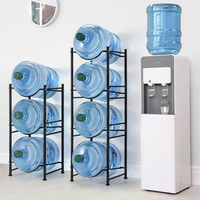 Home Porte-bouteille d'eau de 5 gallons Porte-pichets à 4 niveaux avec 3 fentes Étagères à boire détachables et robustes Organisateur de rangement pour distributeur