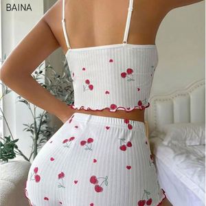Pyjama imprimé sexy 2 pièces : ensemble décontracté de camisole et short à grande élasticité pour la maison - Product Image 4