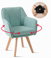 Chaise pivotante nordique avec pieds en bois massif, accoudoirs, chaise de loisirs pour ordinateur, mobilier de bureau à domicile, tissu lavable et amovible