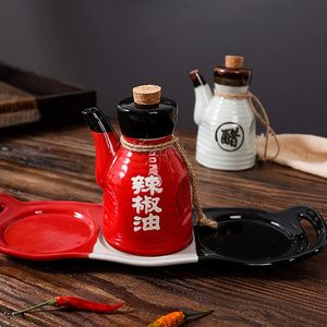 Distributeur de vinaigre d'huile <span class=keywords><strong>en</strong></span> céramique de style japonais Sauce soja Sirop Cruet Bouteille Condiment liquide Pots <span class=keywords><strong>en</strong></span> porcelaine avec <span class=keywords><strong>bouchon</strong></span> <span class=keywords><strong>en</strong></span> liège - Product Image 3