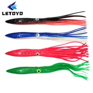 LETOYO 소프트 오징어 스커트 30cm/40g 발광 인공 문어 낚시 미끼 수영 미끼 오징어 스커트 미끼 탄성 고무 스커트 지그