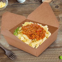Récipient en papier kraft pour salade poulet frites boîte à lunch en papier logo personnalisé imprimé jetable à emporter emballage de restauration rapide