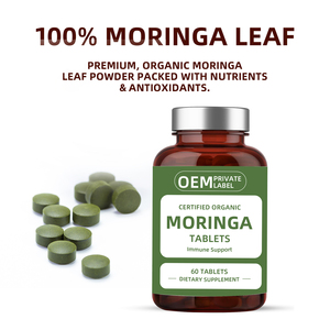 أقراص المورينجا العضوية 100٪ بعلامات تجارية خاصة، مكمل عشبي لدعم المناعة، مستخلص أوراق المورينجا، أقراص مورينجا مخصصة - Product Image 3