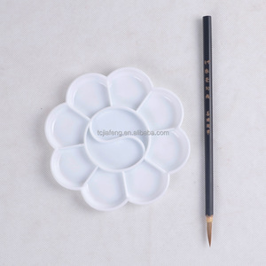 Gratis Monster Op Maat 13Cm Witte Bloemvorm Verf Kleur Mengbak Voor Kunstenaar Schilderen Plastic Palet - Product Image 5
