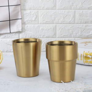 Tazza tazza d'oro in metallo a sublimazione personalizzata tazza da tè coreano tazza da bere acqua 304 acciaio inossidabile tazza da caffè a doppia parete - Product Image 6