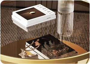 Living Room, <b>Small</b>-sized Household, Circular Glass Coffee <b>Table</b>, Hotel Apartment, <b>Small</b> Tea <b>Table</b>, Cream Wind <b>Table</b> - Product Image 5