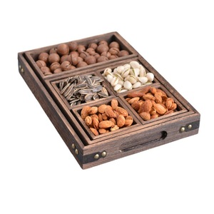 A seven-piece set of solid wood <b>tea</b> <b>trays</b>, dried fruit dishes, and Chinese-style <b>tea</b> and snack <b>trays</b> made of paulownia wood, - Product Image 1