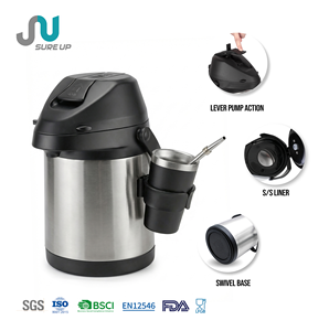 Ensemble <span class=keywords><strong>distributeur</strong></span> d'eau et tasse isotherme en acier inoxydable à double paroi <span class=keywords><strong>de</strong></span> 2,5 L avec poignée et couvercle pour la maison ou l'extérieur - Product Image 1