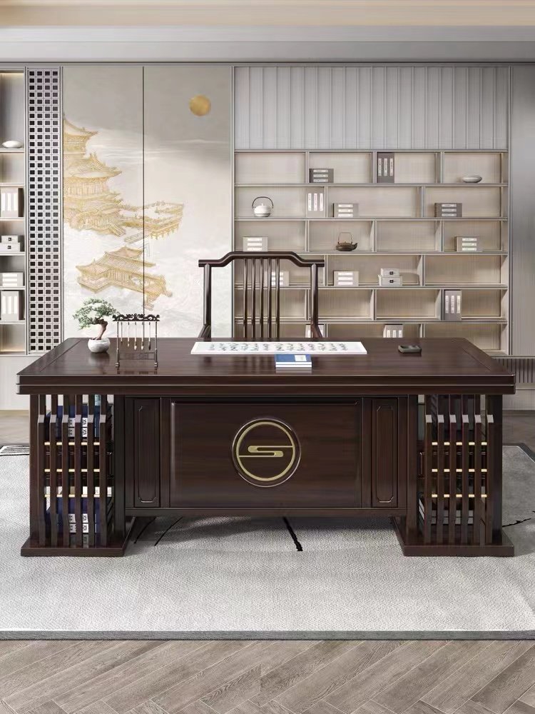 Scrivania portante Houde in palissandro + cuscino per sedia con schienale a pettine