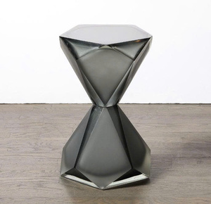 Modern Geometric Metal Side <b>Table</b> – Diamond Shape Accent <b>Table</b> Contemporary Luxury Faceted Geometric Diamond Shape - Product Image 4