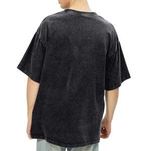 <b>Men's</b> Regular Fit Vintage Acid Wash Knitted 100% Cotton Tee <b>Funny</b> Skeleton Graphic Oversized Hip Hop Streetwear - Product Image 2