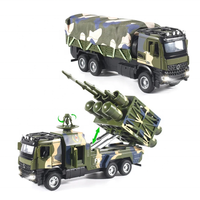 NOUVEAU 1:24 Modèle réduit de voiture militaire moulé sous pression avec ouverture de porte, capot moteur et ouverture de coffre, camion en alliage à tirer avec lumière sonore