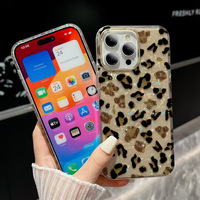 Pour iPhone 16 17 coquillage étui de téléphone portable Protection complète étui léopard de mode