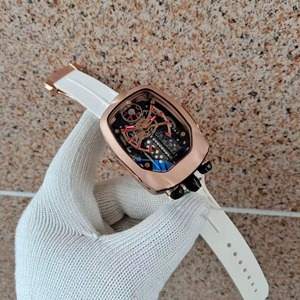 Montre de rue de qualité supérieure, boîtier en acier inoxydable or rose, mouvement tridimensionnel exquis, montre mécanique automatique pour homme - Product Image 6