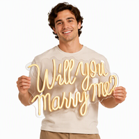 Panneau néon LED « Veux-tu m'épouser ? », idéal pour une demande en mariage romantique, logo personnalisé en acrylique, néons pour bureau, maison, centre commercial, publicité