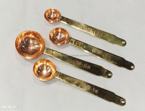 ช้อนตวงโลหะทองแดงพร้อมที่จับโลหะทันสมัยเครื่องมือห้องครัวที่กำลังมาแรงสำหรับการทำอาหารและการอบที่แม่นยำ - Product Image 3