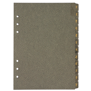 Deluxe Monthly <strong>Divider</strong> With Laminated Label Custom Beautifully Textured Gold <strong>Leaf</strong> Leather Ring Card Monthly <strong>Divider</strong> - Product Image 6