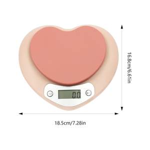 <span class=keywords><strong>Balance</strong></span> <span class=keywords><strong>de</strong></span> <span class=keywords><strong>cuisine</strong></span> numérique en forme <span class=keywords><strong>de</strong></span> coeur Affichage LCD 11lb 5kg Capacité 0.03 oz 1g Mesure précise du poids pour la cuisson au four - Product Image 6
