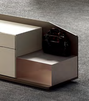 Bureau de direction de luxe en forme de L en noyer de style italien KMJ, bureau moderne réglable électriquement
