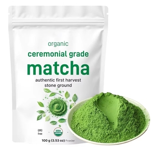<span class=keywords><strong>Matcha</strong></span> Japonés 100% Orgánico de Grado Ceremonial en Polvo, 100g/100 Porciones, <span class=keywords><strong>Té</strong></span> Verde Premium de Primera Cosecha en Bolsa de Marca Privada - Product Image 1