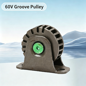 Poulie à gorge en V pour câble métallique avec plaque de base, robuste, en acier galvanisé, double roulement, industrielle, certifiée CE, OEM disponible - Product Image 6