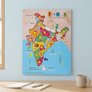 Rompecabezas de Madera del Mapa de la India, Juegos Educativos para Niños de 3+ Años y Adultos, Aprendizaje de Territorios, Rompecabezas para Estimular el Cerebro - Product Image 3
