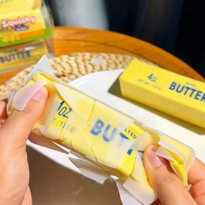 Nuovo Giocattolo Antistress Squishy in PU a Forma di Burro Croccante, Giocattolo per Spremere con le Dita, Scherzo, Confezione in Scatola - Product Image 2